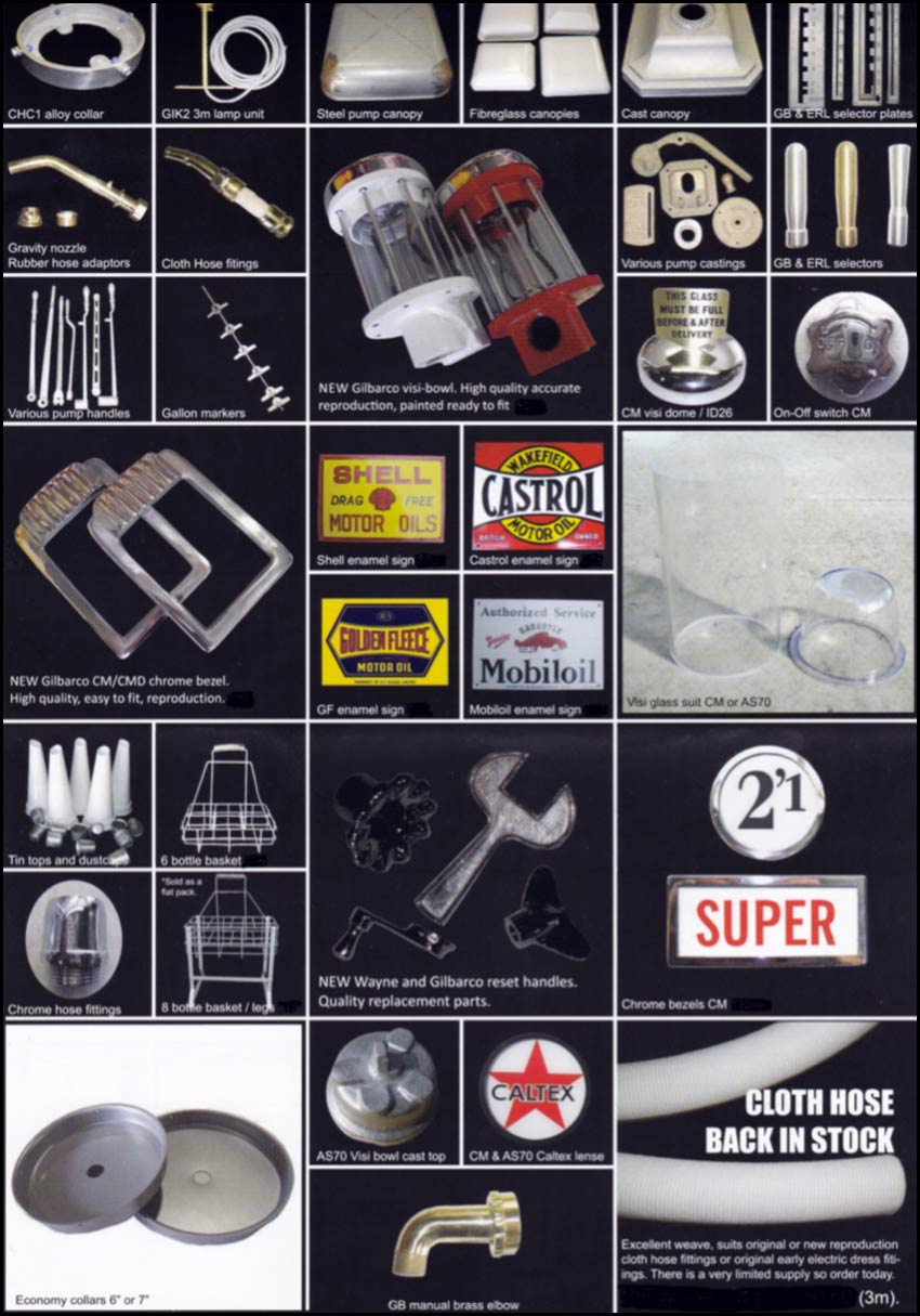 Road Relics Reproduction Petrol Pumps, Parts and Decals